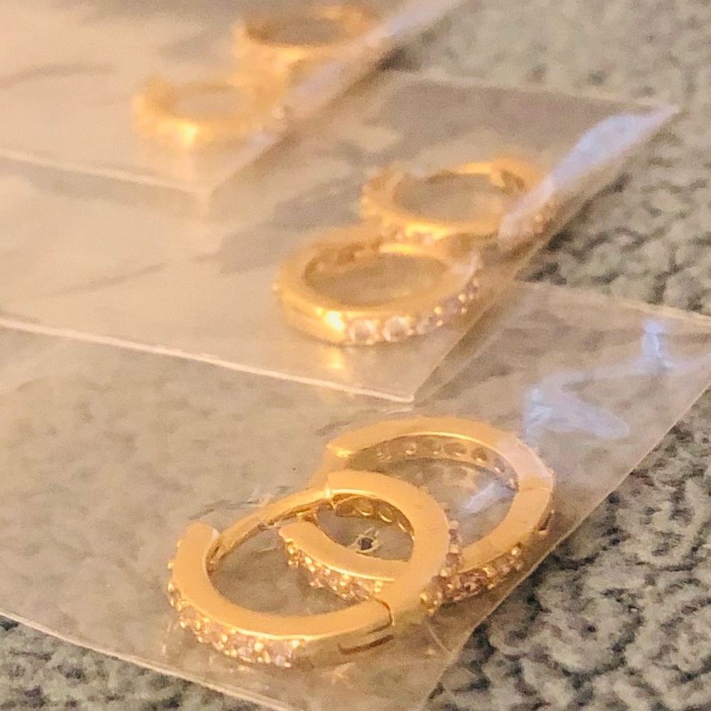 Gold plated earrings set of 3